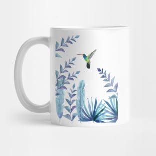 Hummingbird with tropical foliage Mug